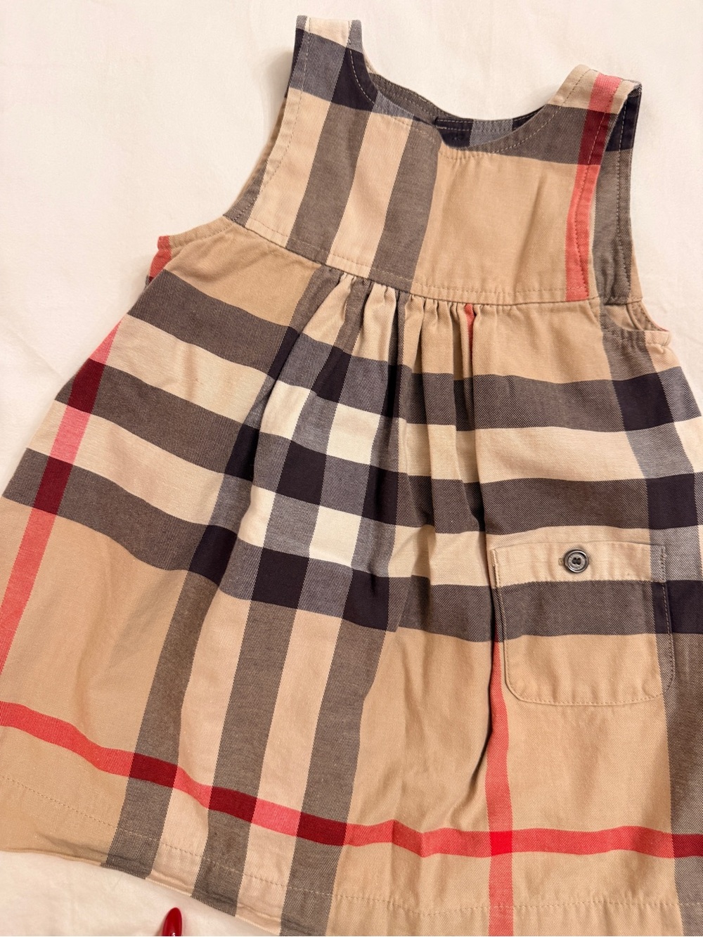 Burberry Beige, Black and Red Plaid Kids Skirt